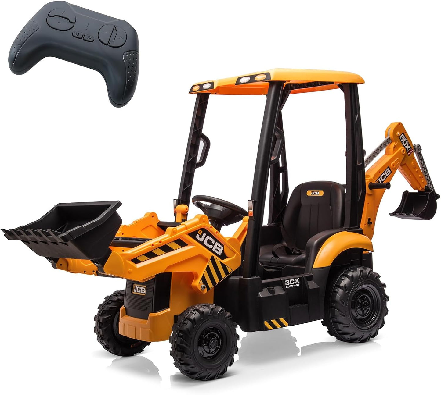 Hetoy 4-in-1 Kids Ride-On Excavator & Bulldozer | 12V, Remote Control, EVA Tires