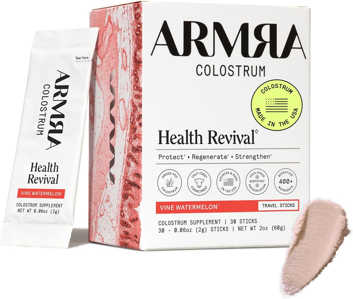 ARMRA Colostrum Powder | Premium Bovine Colostrum Supplement | 30 Servings
