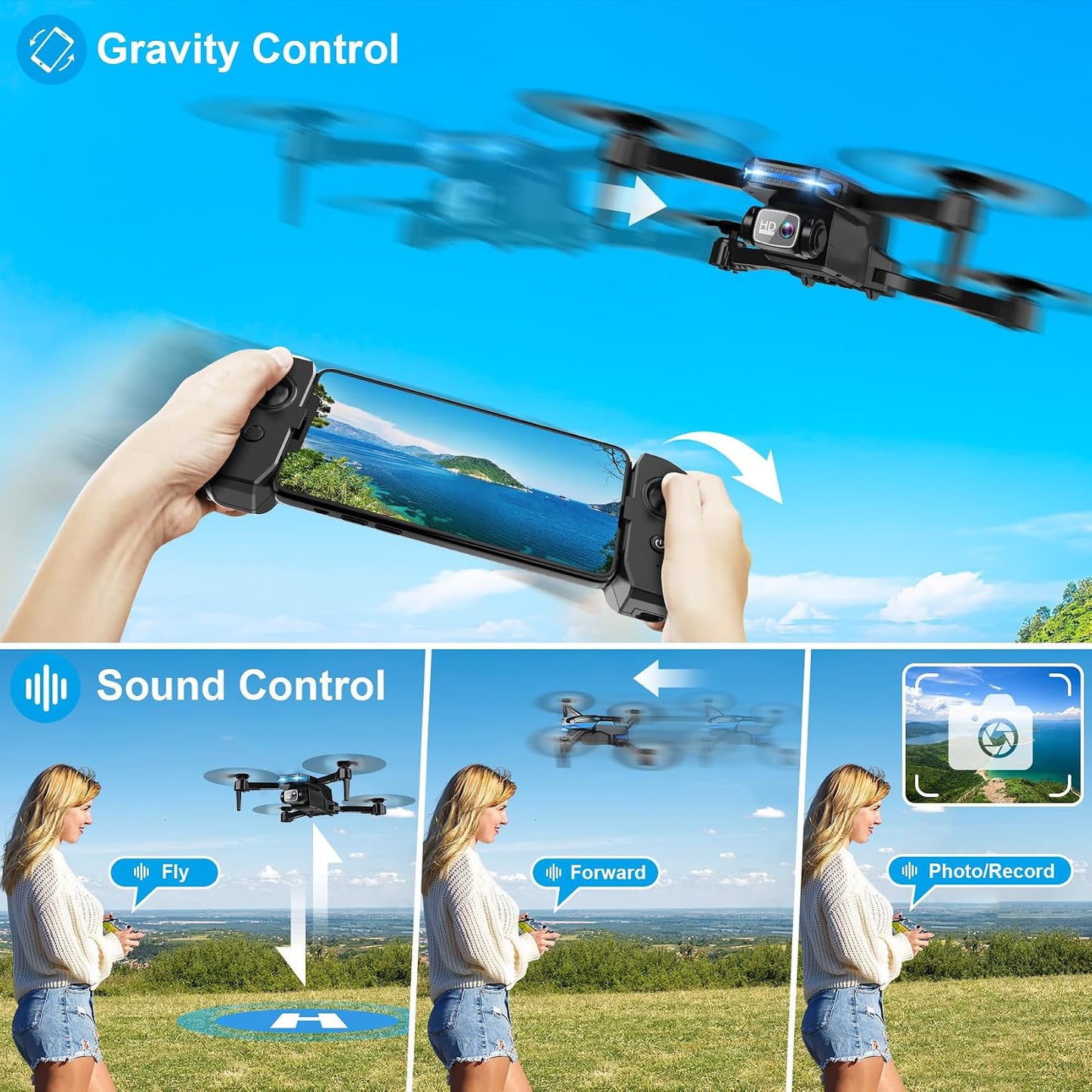 Foldable Drone with 1080P HD Camera – 25-Min Flight, Gesture Control & Beginner-Friendly